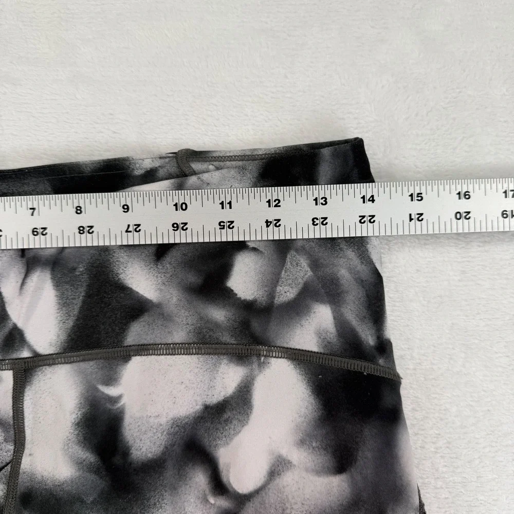 Lululemon High Rise Mesh Panel Leggings Abstract‎ Black White Grey Size 10